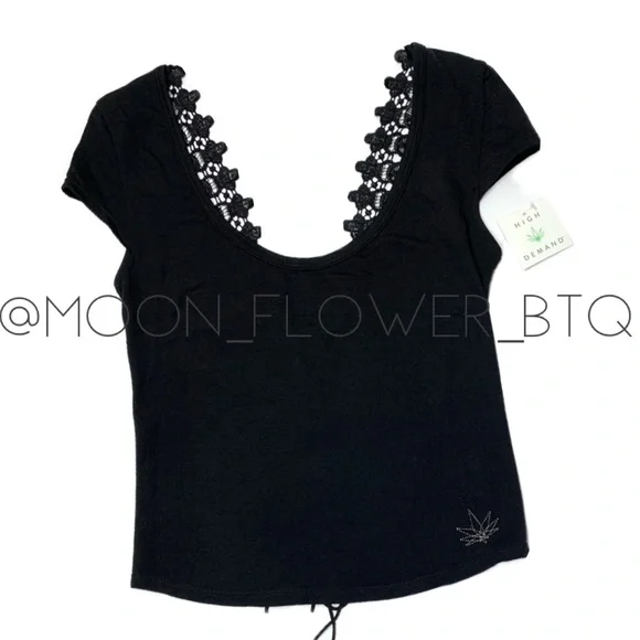 🔴SALE 3/$20🔴 High Demand Women's Knit Jersey Lace-up Back Tee - Picture 8 of 12